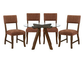 Aiden Rust/Brown 5-Piece Dining Table Set - Ornate Home