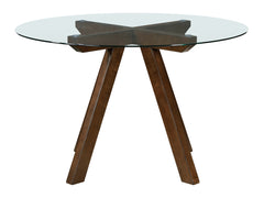 Aiden Tempered Glass/Brown Dining Table - Ornate Home