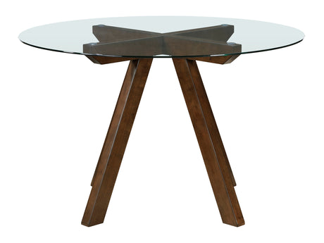 Aiden Tempered Glass/Brown Dining Table - Ornate Home
