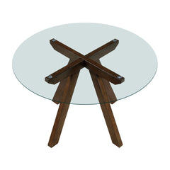 Aiden Tempered Glass/Brown Dining Table - Ornate Home