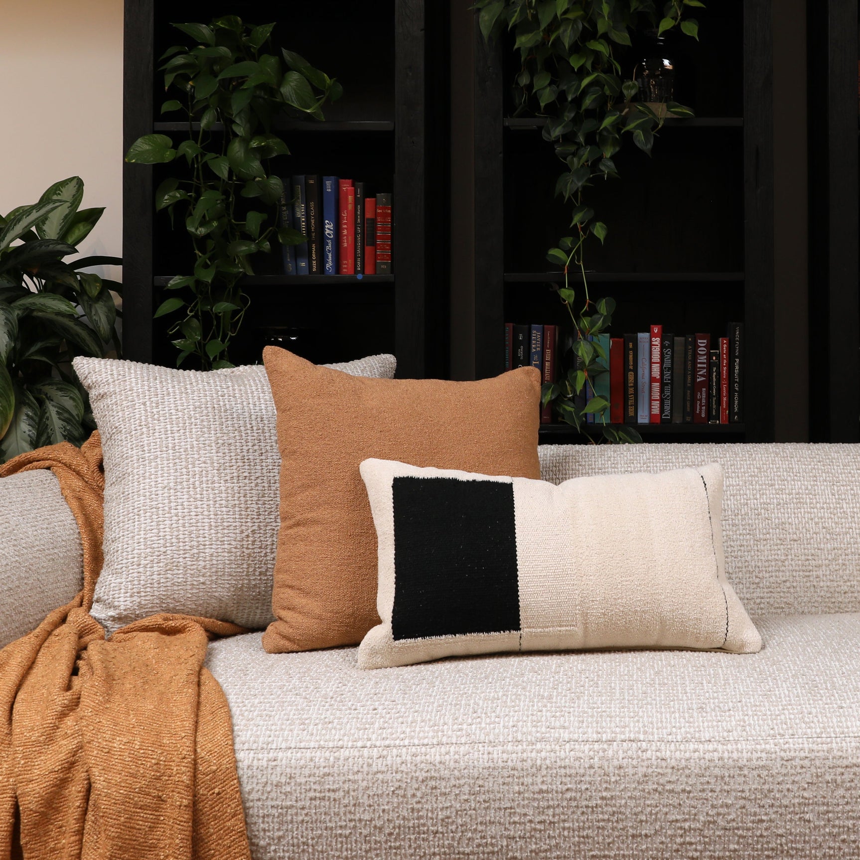 Aija Black/Off White Pillow - Ornate Home