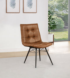 Aiken Saddle Brown Faux Leather Upholstered Dining Side Chair (Set of 4) - Ornate Home