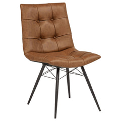 Aiken Saddle Brown Faux Leather Upholstered Dining Side Chair (Set of 4) - Ornate Home