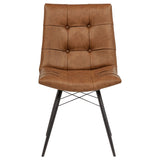 Aiken Saddle Brown Faux Leather Upholstered Dining Side Chair (Set of 4) - Ornate Home