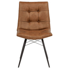 Aiken Saddle Brown Faux Leather Upholstered Dining Side Chair (Set of 4) - Ornate Home