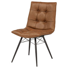 Aiken Saddle Brown Faux Leather Upholstered Dining Side Chair (Set of 4) - Ornate Home