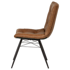 Aiken Saddle Brown Faux Leather Upholstered Dining Side Chair (Set of 4) - Ornate Home