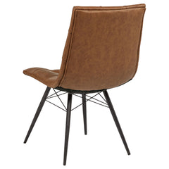 Aiken Saddle Brown Faux Leather Upholstered Dining Side Chair (Set of 4) - Ornate Home