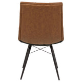 Aiken Saddle Brown Faux Leather Upholstered Dining Side Chair (Set of 4) - Ornate Home