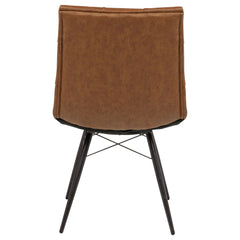 Aiken Saddle Brown Faux Leather Upholstered Dining Side Chair (Set of 4) - Ornate Home