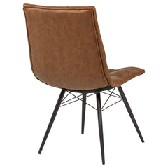 Aiken Saddle Brown Faux Leather Upholstered Dining Side Chair (Set of 4) - Ornate Home