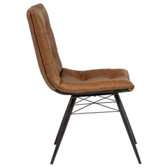 Aiken Saddle Brown Faux Leather Upholstered Dining Side Chair (Set of 4) - Ornate Home