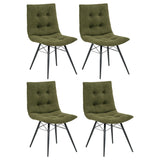 Aiken Saddle/Forest Green Fabric Upholstered Dining Side Chair (Set of 4) - Ornate Home