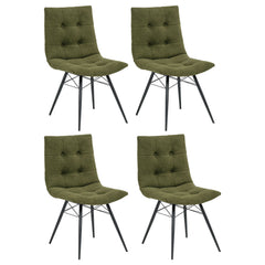 Aiken Saddle/Forest Green Fabric Upholstered Dining Side Chair (Set of 4) - Ornate Home