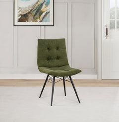 Aiken Saddle/Forest Green Fabric Upholstered Dining Side Chair (Set of 4) - Ornate Home