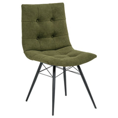 Aiken Saddle/Forest Green Fabric Upholstered Dining Side Chair (Set of 4) - Ornate Home