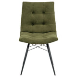 Aiken Saddle/Forest Green Fabric Upholstered Dining Side Chair (Set of 4) - Ornate Home