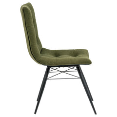 Aiken Saddle/Forest Green Fabric Upholstered Dining Side Chair (Set of 4) - Ornate Home