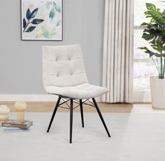 Aiken Saddle/Stone White Fabric Upholstered Dining Side Chair (Set of 4) - Ornate Home