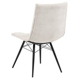 Aiken Saddle/Stone White Fabric Upholstered Dining Side Chair (Set of 4) - Ornate Home