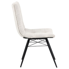 Aiken Saddle/Stone White Fabric Upholstered Dining Side Chair (Set of 4) - Ornate Home