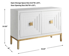 Aiken White 2 Door Cabinet - Ornate Home