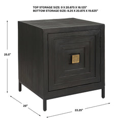 Aiken Woodtone Geometric Cabinet / End Table - Ornate Home