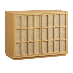 Aiko Light Oak 39 Inch Japandi Accent Cabinet - Ornate Home