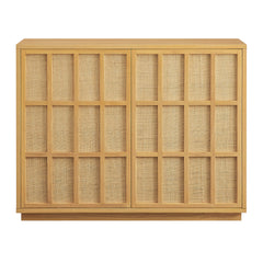 Aiko Light Oak 39 Inch Japandi Accent Cabinet - Ornate Home