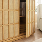 Aiko Light Oak 39 Inch Japandi Accent Cabinet - Ornate Home