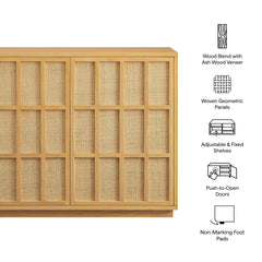 Aiko Light Oak 39 Inch Japandi Accent Cabinet - Ornate Home