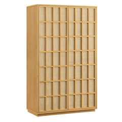Aiko Light Oak 64 Inch Tall Japandi Storage Cabinet - Ornate Home