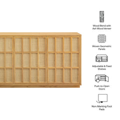 Aiko Light Oak 76 Inch Japandi Sideboard - Ornate Home