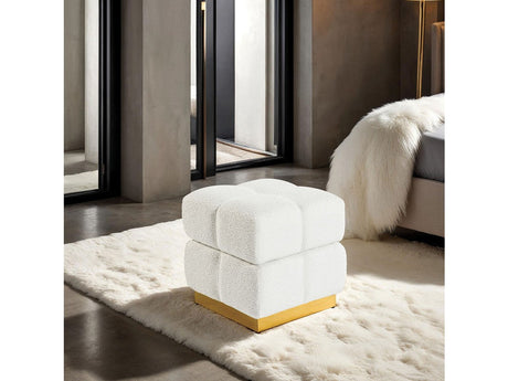 Aileen Beige Storage Stool - Ornate Home