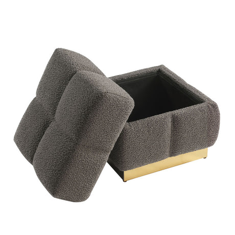 Aileen Charcoal Storage Stool - Ornate Home