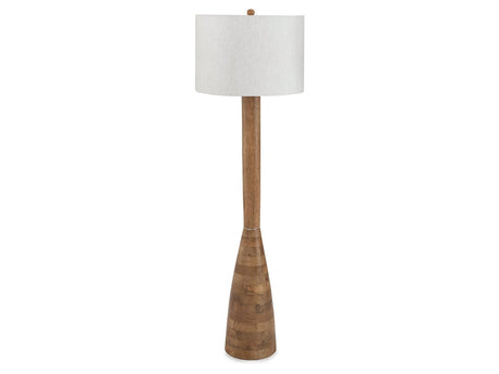 Ailsa Natural Brown Wood Floor Lamp (1/CN) - Ornate Home