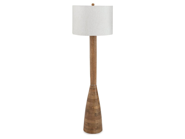 Ailsa Natural Brown Wood Floor Lamp (1/CN) - Ornate Home