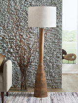 Ailsa Natural Brown Wood Floor Lamp (1/CN) - Ornate Home