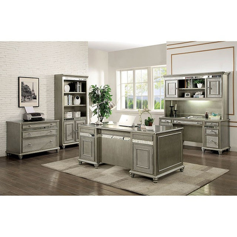 Aine Silver Computer Desk Hutch - Ornate Home