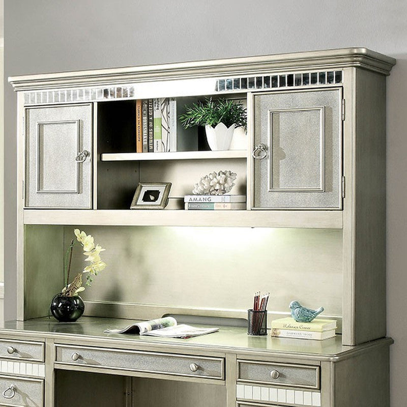 Aine Silver Computer Desk Hutch - Ornate Home