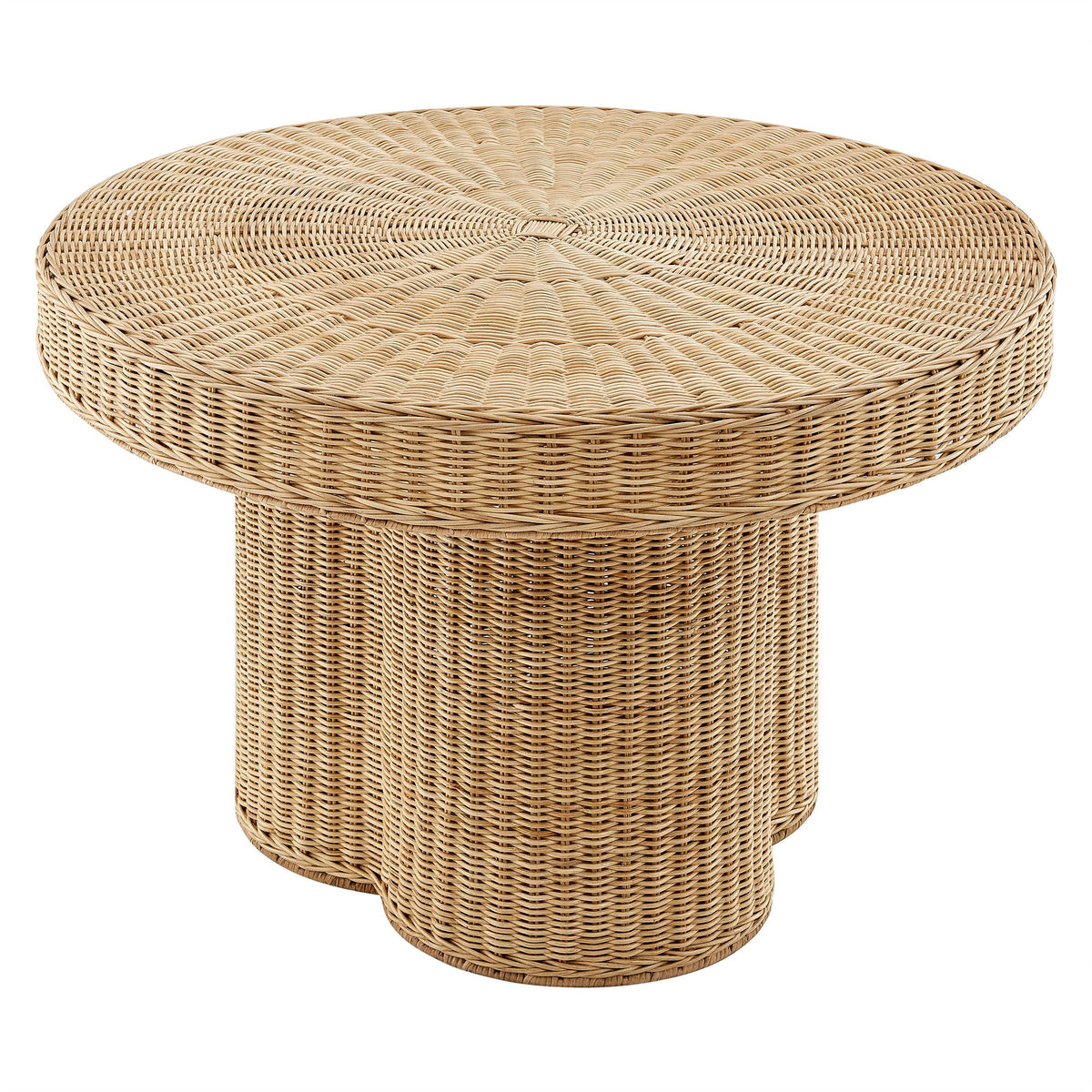 Ainsley 32 Inch Round Natural Rattan Coffee Table - Ornate Home
