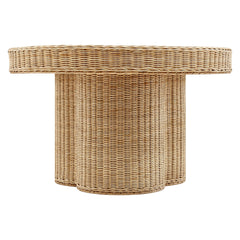 Ainsley 32 Inch Round Natural Rattan Coffee Table - Ornate Home