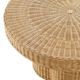 Ainsley 32 Inch Round Natural Rattan Coffee Table - Ornate Home