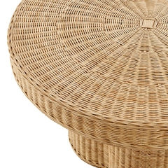 Ainsley 32 Inch Round Natural Rattan Coffee Table - Ornate Home