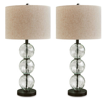 Airbal Clear/Black Table Lamp (Set of 2) (Online Special Price) - Ornate Home