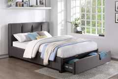 Aitana Graphite California King Platform Bed With Storage Footboard - Ornate Home