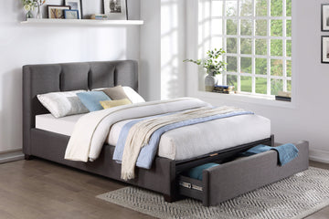 Aitana Graphite California King Platform Bed With Storage Footboard - Ornate Home