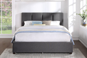 Aitana Graphite California King Platform Bed With Storage Footboard - Ornate Home