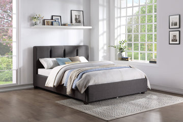 Aitana Graphite California King Platform Bed With Storage Footboard - Ornate Home