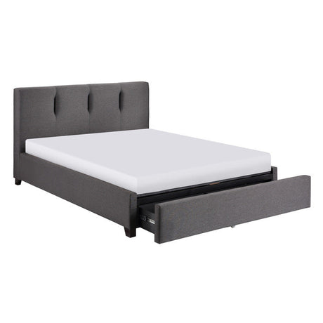 Aitana Graphite Queen Platform Bed (2 Dovetail Drawers) - Ornate Home